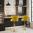 Modern Glam Set of 2 Tufted Velvet 360° Swivel Adjustable-Height Bar Stools with Gold Nailhead Trim for Kitchen Island and Home Bar-1999818845