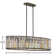 Gemma Six-Light Oval Linear Chandelier w/ Crystal Rectangular Prisms