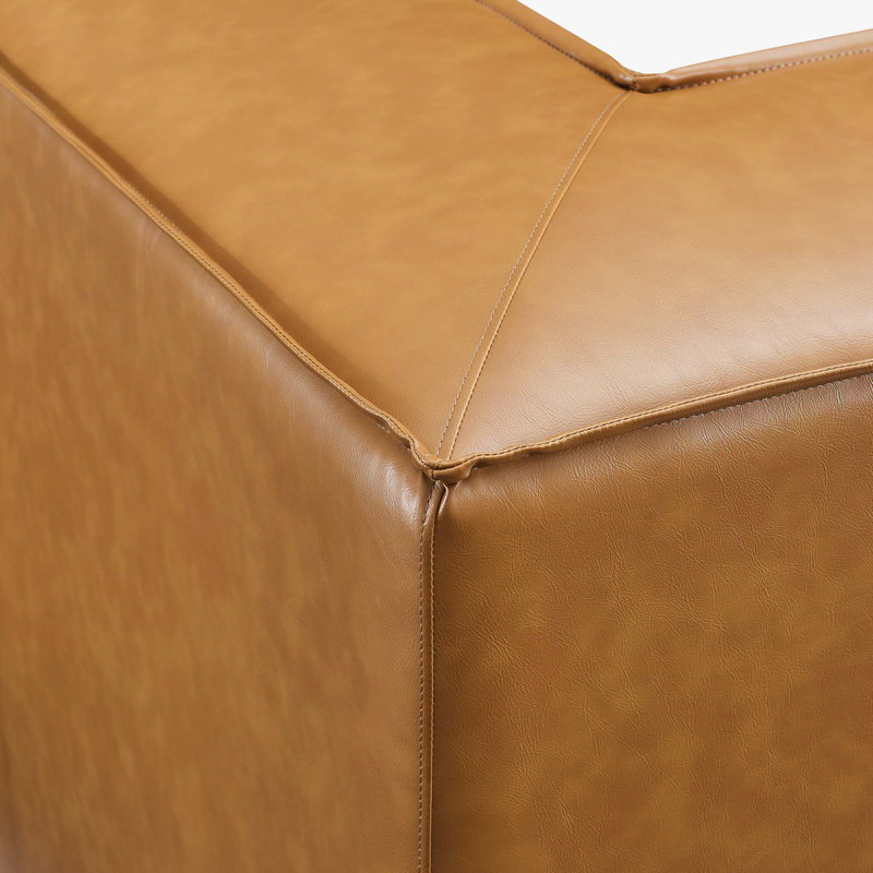 Restore Vegan Leather Sectional Sofa Corner Chair In Tan