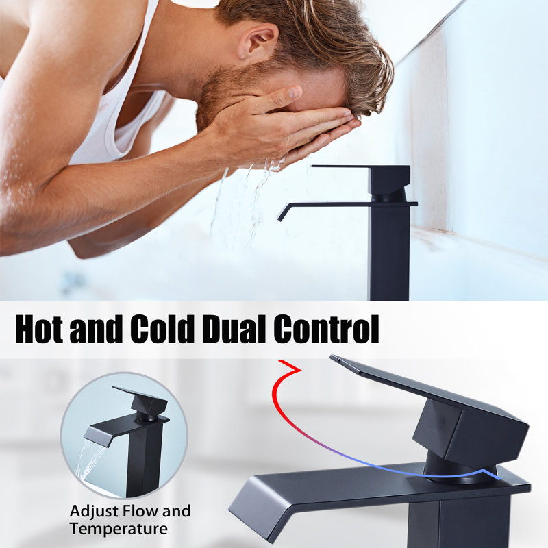 Single Hole Bathroom Faucet, Matte Black
