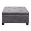 Charcoal With Ample Storage Space - Button , Black Legs Upholstered Sufficient Soft Close, Solid Wood