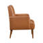 Chaise d'appoint Mid-Century moderne avec revêtement en similicuir et pieds en bois massif au fini noyer