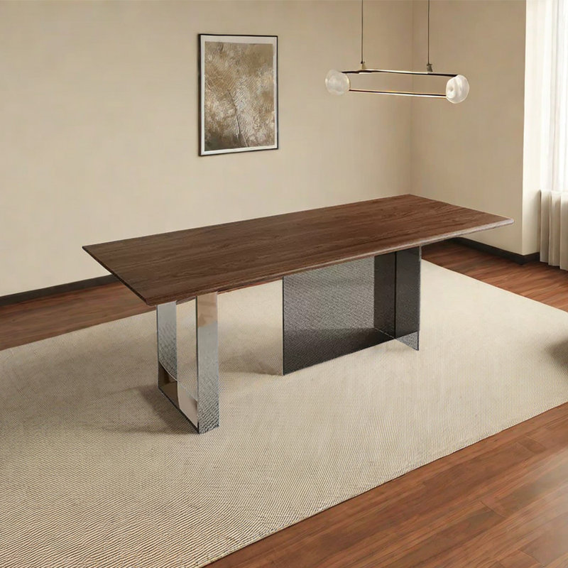 Shanisa Solid Wood Top Dining Table, 29.53" H x 78.74" L x 35.43" W