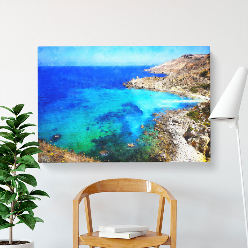 The Coast Of Malta - Wrapped Canvas Print, 50cm H x 76cm W x 3cm D