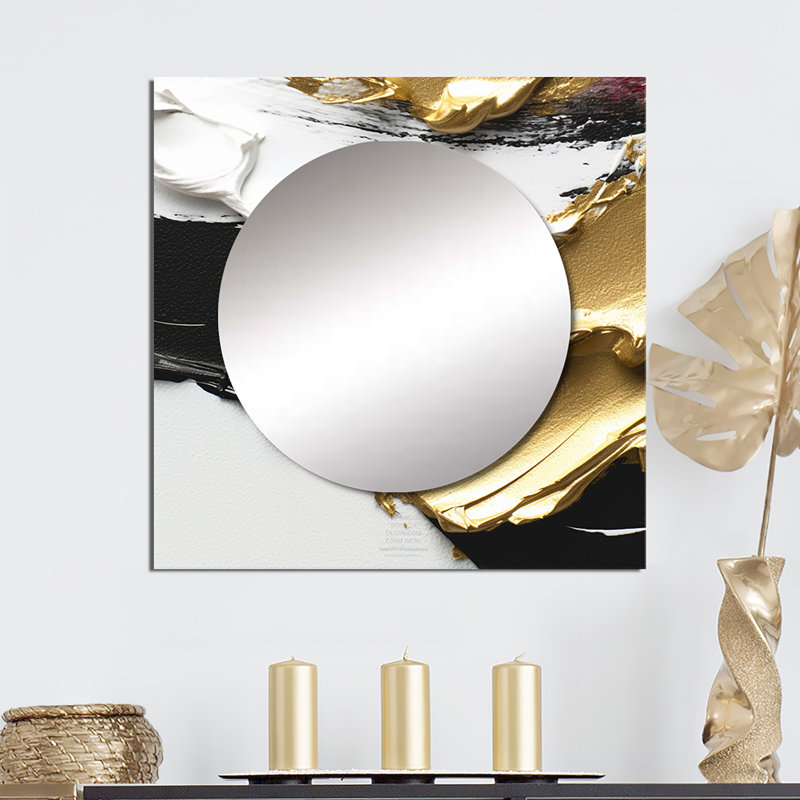 Chetara - Miroir carré abstrait pour décoration murale, 23 po x 23 po