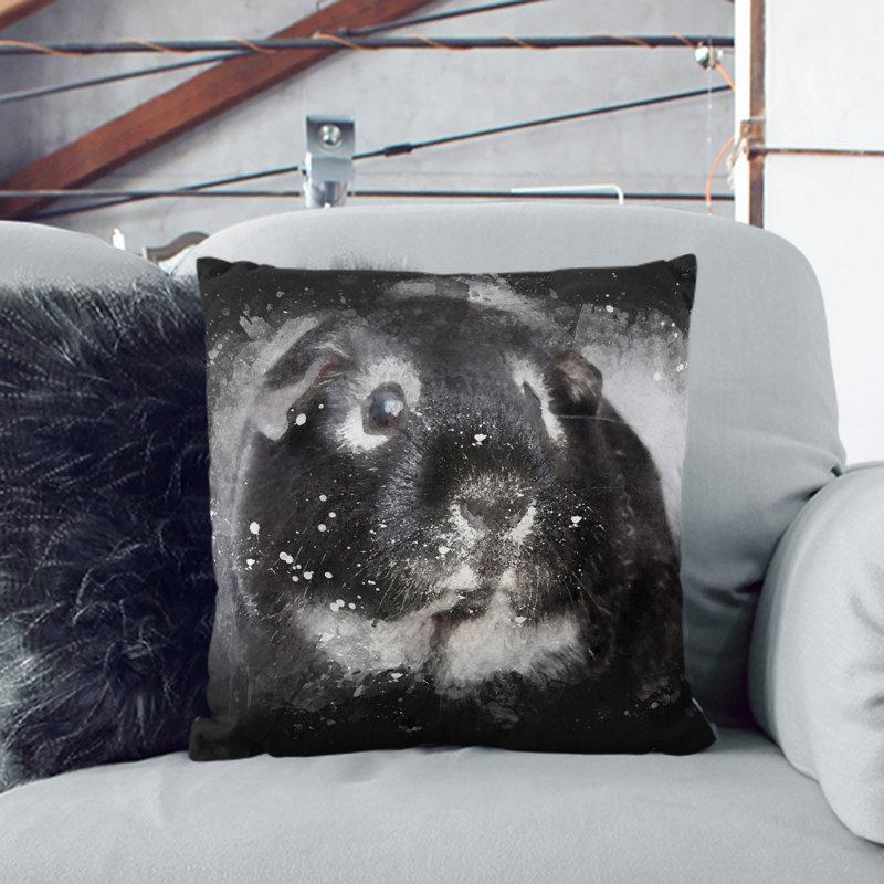 Guinea Pig Square Throw Cushion, 55cm H x 55cm W x 20cm D