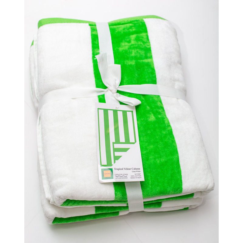 100% Cotton Midweight Beach Towel, Lime