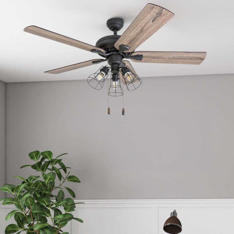 Arlea 52" Ceiling Fan with LED Light, Standard No Remote