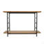 Console à 2 niveaux en bois et fer avec structure noire et tablette de rangement