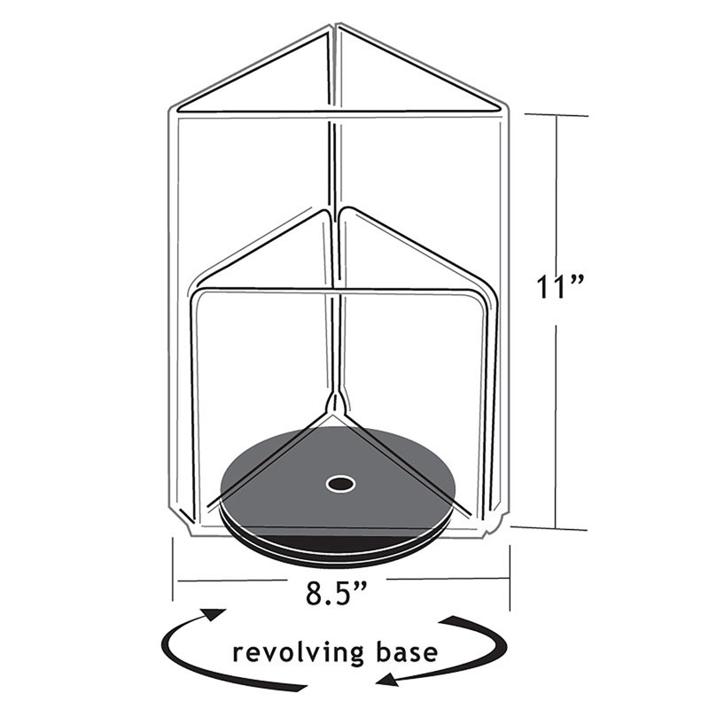 Clear Acrylic Three-Sided Revolving Sign and Menu Holder