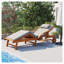Méridienne d'extérieur réglable de 77,5 pouces U_Style - Chaise en bois d'acacia avec finition grise