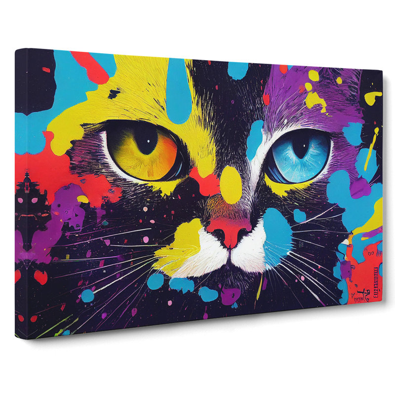 Cat Splash - Wrapped Canvas, 40cm H x 60cm W x 3cm D