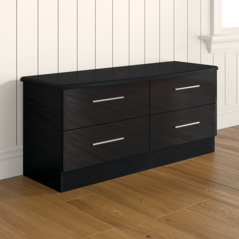 Fully Assembled Yvette 4 Drawer Chest, Black