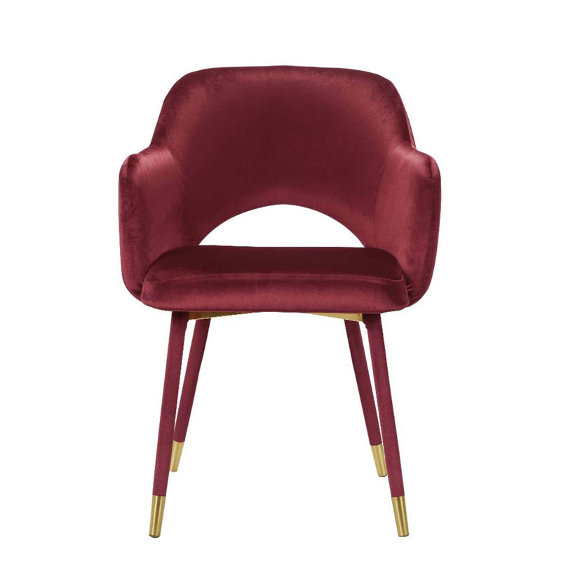 Fauteuil d'appoint, velours bordeaux et or, Rouge