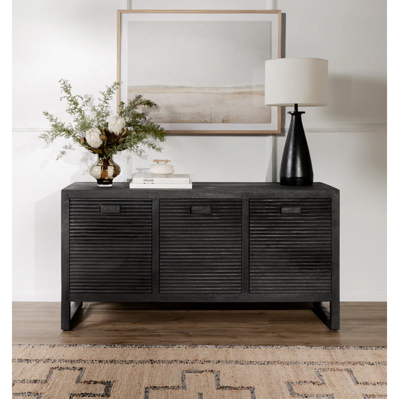 Buffet en bois massif avec meuble télé en bois de pin noir