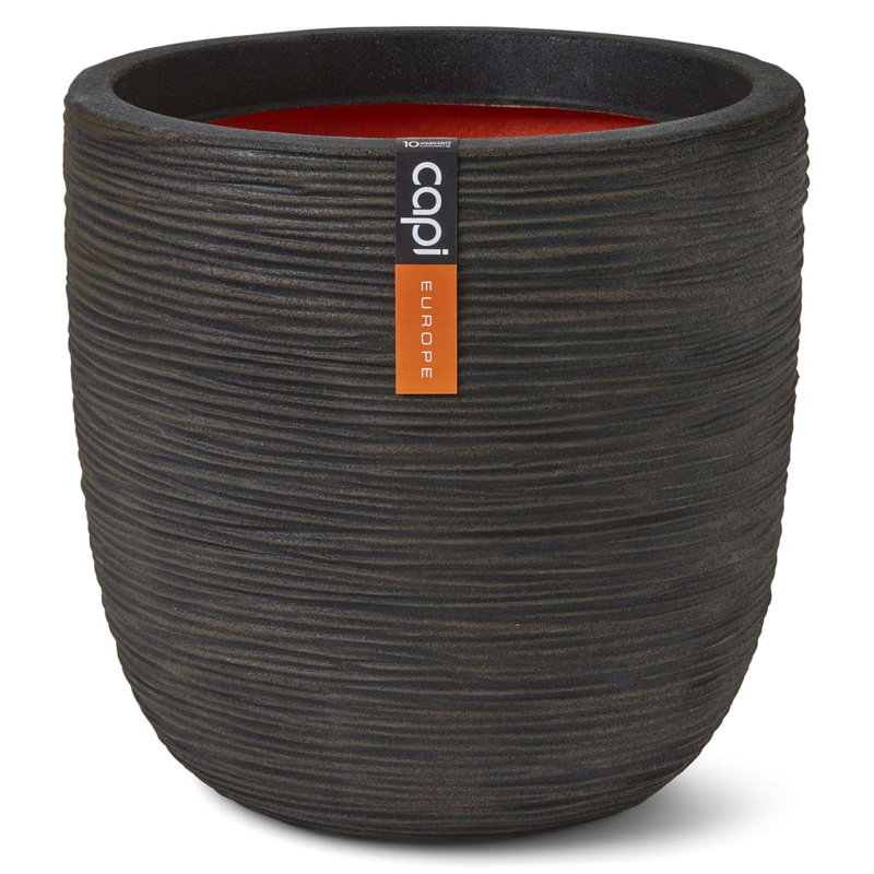 Capi Egg Planter Nature Rib, Brown, 34 cm H x 35 cm W x 35 cm D