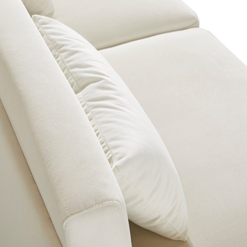 Canapé Darvone 85,44 po, Velours blanc