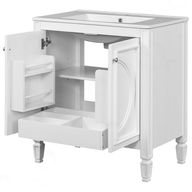 Gurdarshan avec lavabo, deux portes avec tablette, Blanc