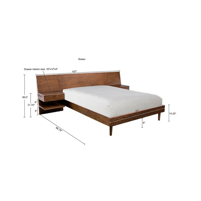 Bed With 2 Nightstands