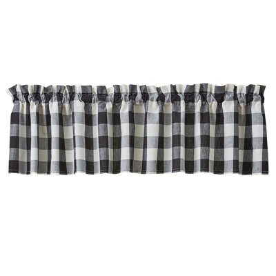 Anaissa Checkered Cotton Tailored 72" Window Valance