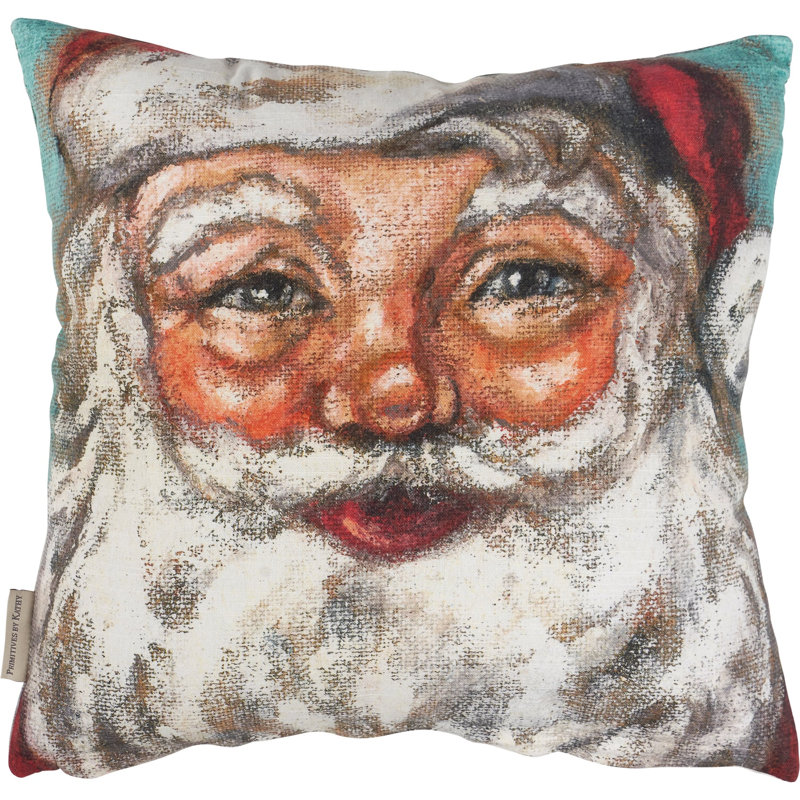 Coussin de Noël « Traîneau du Père Noël » de Primitives de Kathy - Double face - 40 x 40 cm