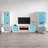 Delaine 126" Modern Entertainment Center with Electric Fireplace, High Gloss Finish, Media Storage-533789506