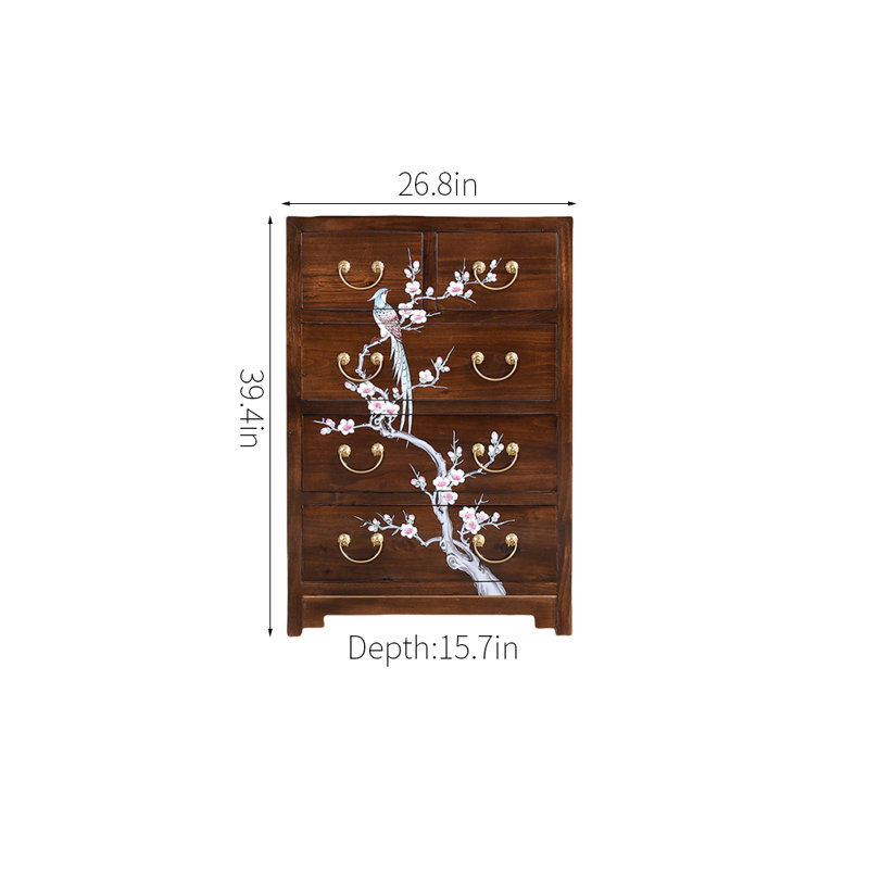 Commode d'appoint moderne en bois massif camphre