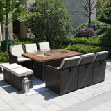 Rectangular 8 - Person Dining Set with Cushions
