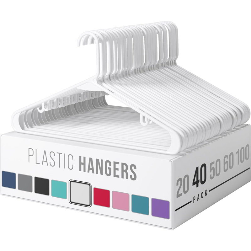 Portemanteaux en plastique, Blanc, 40