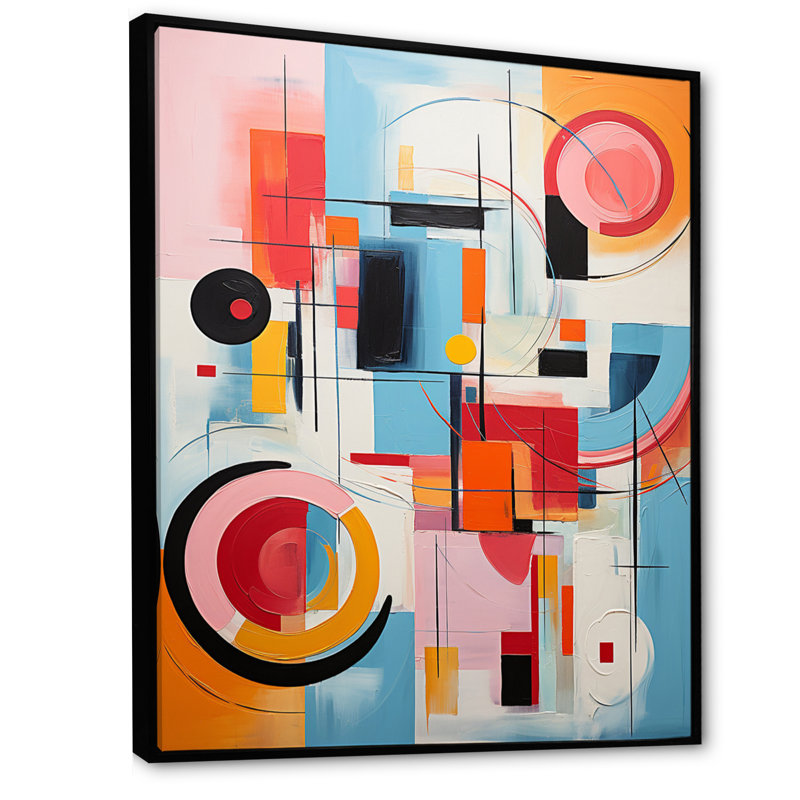 «Ireon Pop Art Geometric Harmony I», art sur toile Pop Art, H 20 po x l 12 po x P 1 po, Cadre flottant noir
