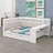 Modern Daybed System Combining Workspace, Open Shelving, and Hidden Trundle, Equipped with Smart Charging Ports and Customizable LED Lights-1214415386