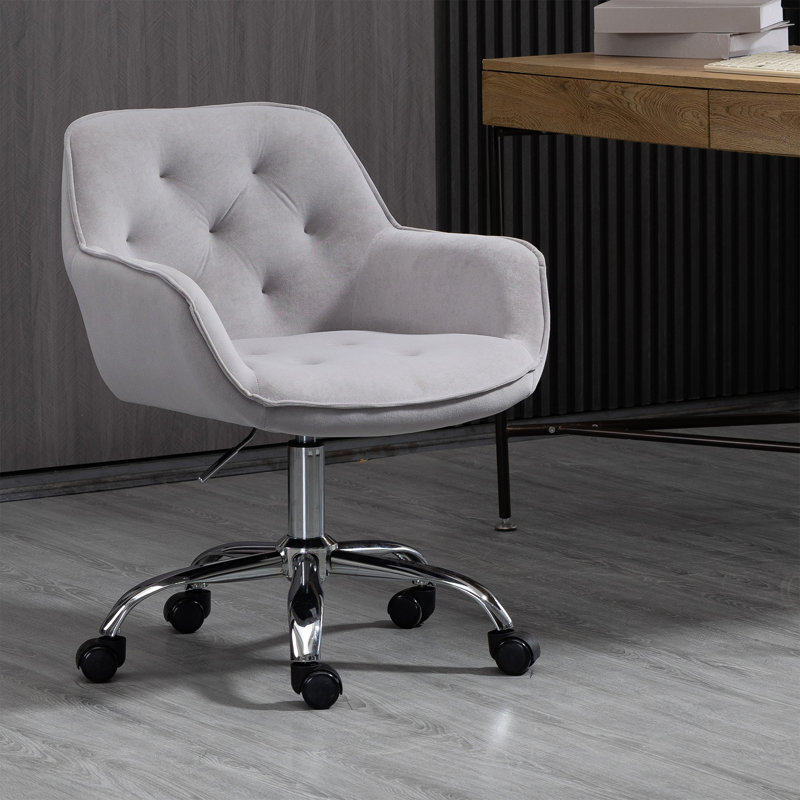 Keiran Velvet Office Chair, Grey
