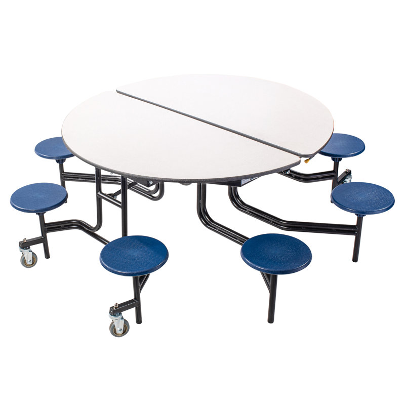 Table de cafétéria circulaire de 81 po, Bleu