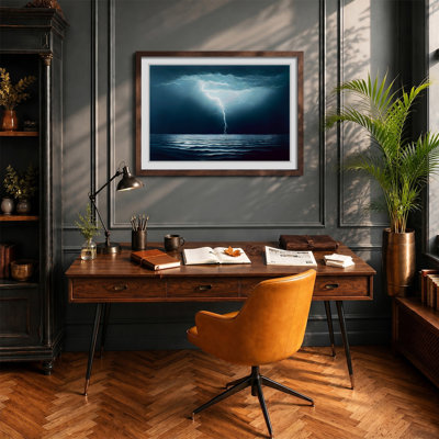 Electrifying Ocean Thunderstorm - Framed Print