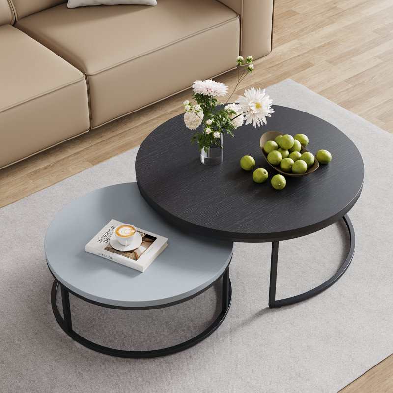 Table basse ronde, Gris