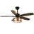 Farmhouse Ceiling Fan With Light And Remote, Industrial Caged Flush Mount Ceiling Fans For Bedroom (Bulbs not Included)-1285245394-1284790417