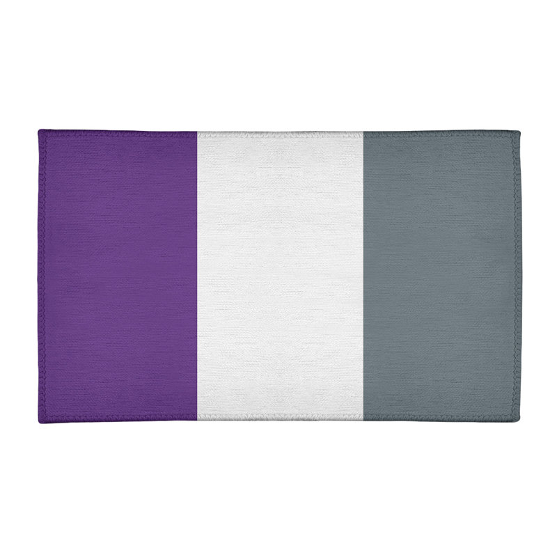 Tapis mauve rayé/gris ardoise, Rectangle 3 pi x 5 pi