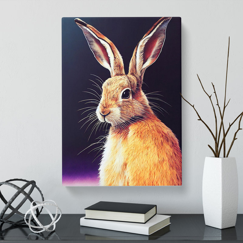 CAN-V0523-1131X Hare - Wrapped Canvas Print, 60cm H x 40cm W x 3cm D