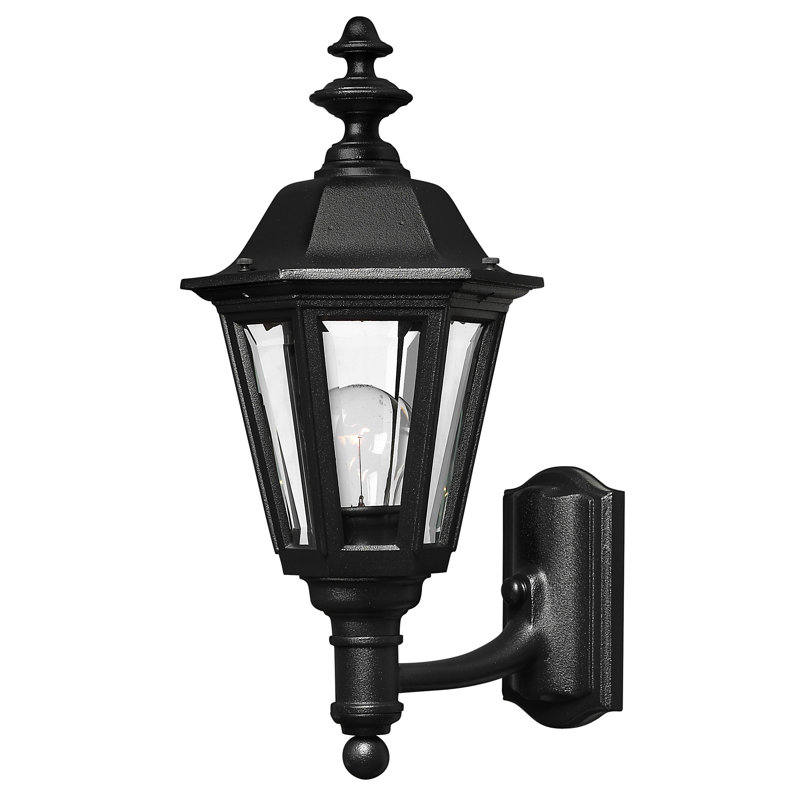 Black Beveled Glass Outdoor Wall Lantern