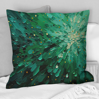 Emerald Euphoria II - Abstract Landscapes Printed Throw Pillow