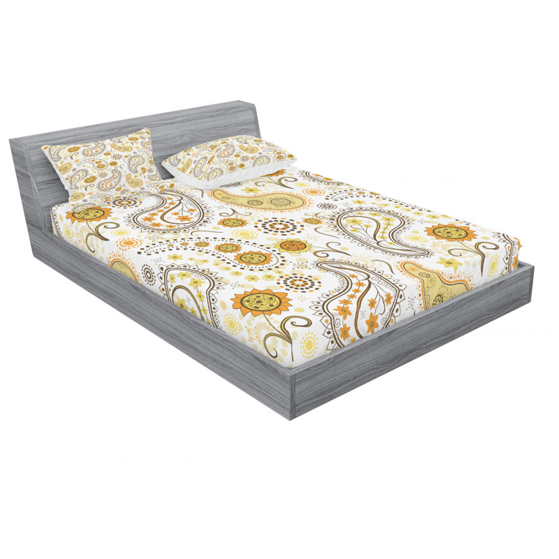 Microfiber Floral Sheet Set, Full Sheet Set with Fitted Sheet, Floral 5