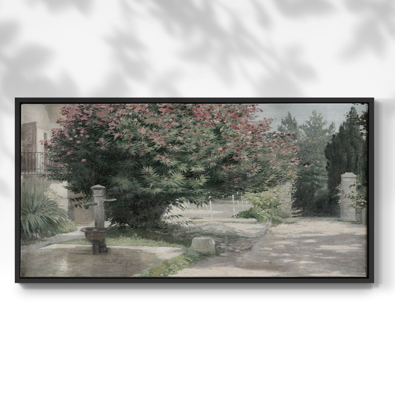 Botanical Series-CDxx - Toile tendue avec châssis tendue, prête à être accrochée, H 21 po x l 41 po, Noir