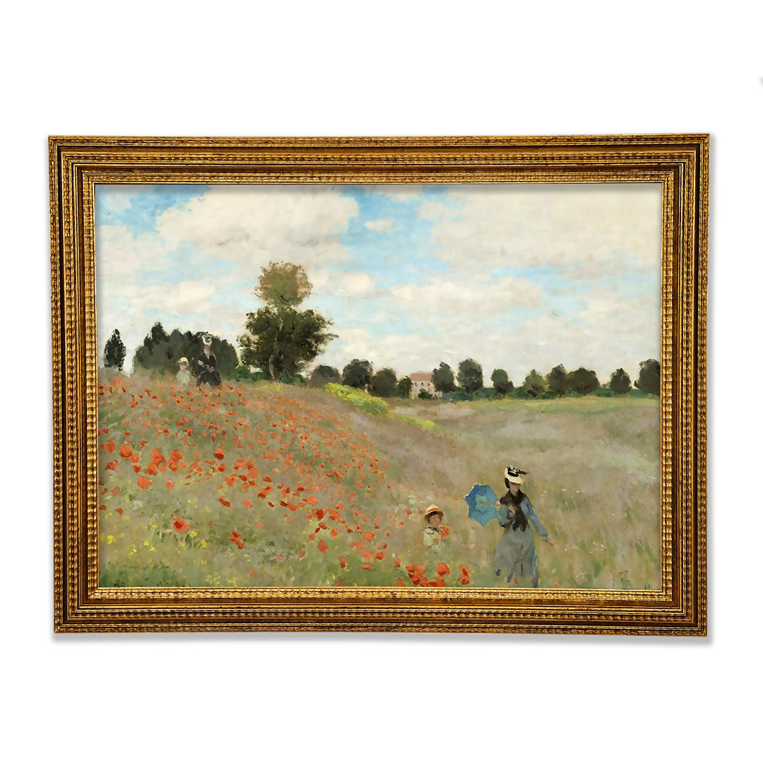 Mohnfeld 2 von Monet - Einzelne Bilderrahmen Kunstdrucke