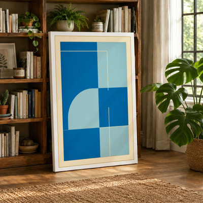 Blues Geometric - Wrapped Canvas