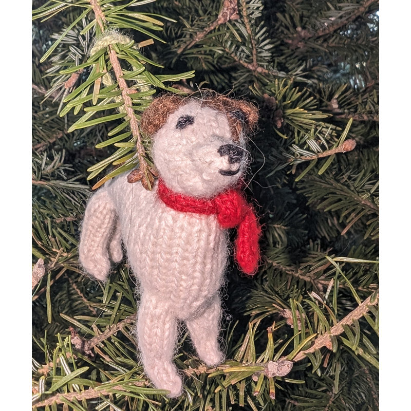 Arcadia Home Jack Russell Terrier Hand-Knit Ornament