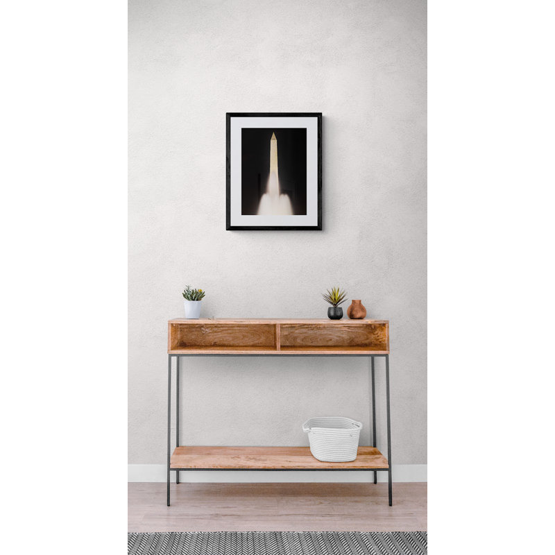 Washington Monument Rocket Ship Print by Steven Heap, Black Framed Canvas, 32" H x 24" W