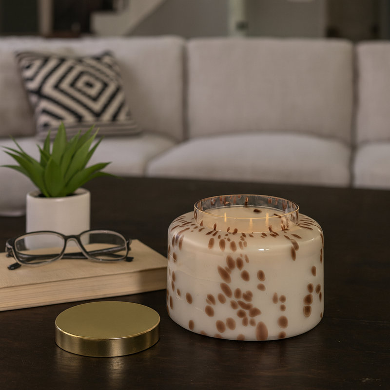 Bougie parfumée décorative avec couvercle pour décor de salon - Bougie moderne en verre pour table basse, bibliothèque ou chambre à coucher - 7 po