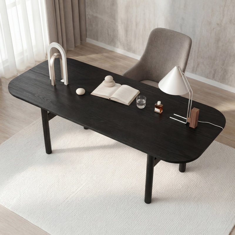 83.9'' W Solid Oak Executive Computer Desk