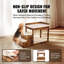Pet Bunk Bed With Stairs, Dog/Cat Window Perch For High Beds And Couches, Medium Multi-Level 3 Step Dog Seat Platform Sleeper Couch, Practical For Modern Homes (Rustic Brown)