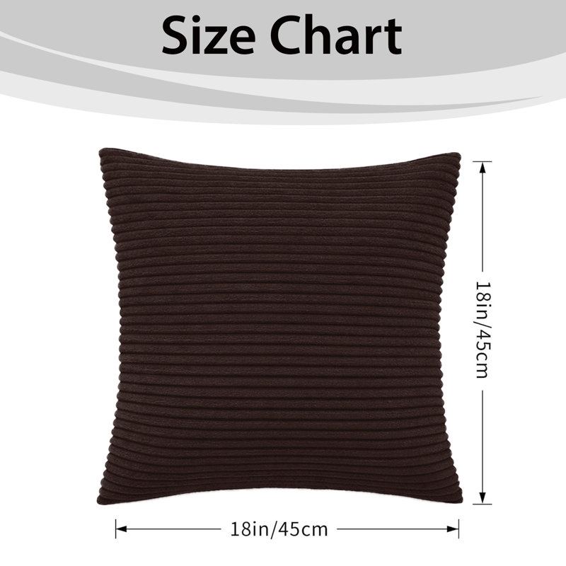 Aspire Homeware Striped Square Velvet Cushion Cover, Coffee, Pack of 6